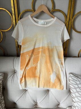 Lightweight Orange Print Short Sleeve Tee